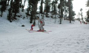 A man participating in "Himalyan Winter Open Skying Championship" at Kufri on Friday.
Photo By: AMIT KANWAR